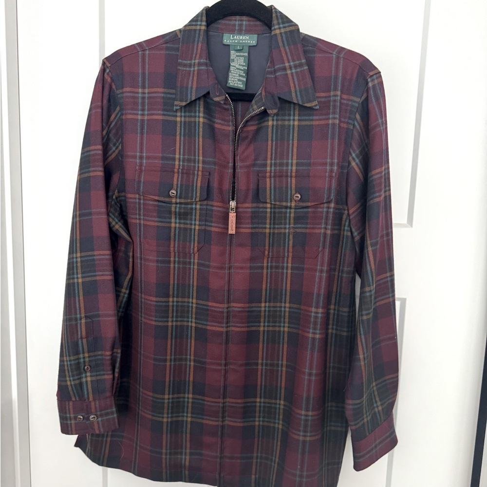 Ralph Lauren Burgundy and Navy Plaid Shirt